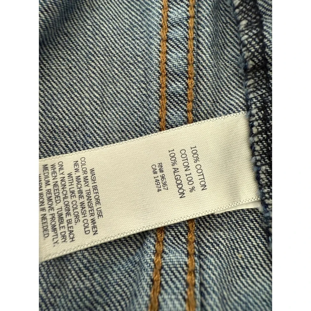 Oshkosh Girls 100% Cotton Denim Button Up Jean Jacket Dark Wash Size 4T Blue
